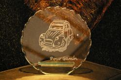 Trophée en verre Rond style 